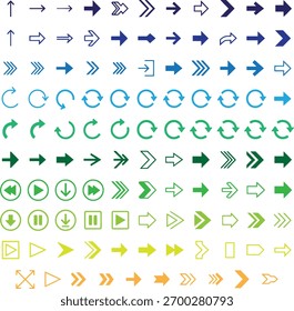Pfeil-Symbol gesetzt. Cursor Sammlung verschiedene Pfeilzeichen. Schwarze Pfeile. Pfeilsymbol-Sammlung. Großer schwarzer Pfeil-Symbol-Vektorsatz. 