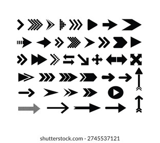 Arrow icon set, arrow cursor collection, different arrow signs, black arrows icons.Set of new style black vector arrows isolated on white. Arrow vector icon set. Arrows vector illustration collection