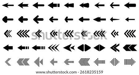 Arrow icon set. arrow cursor collection, different arrow signs, black arrows icons. arrows vector illustration collection.