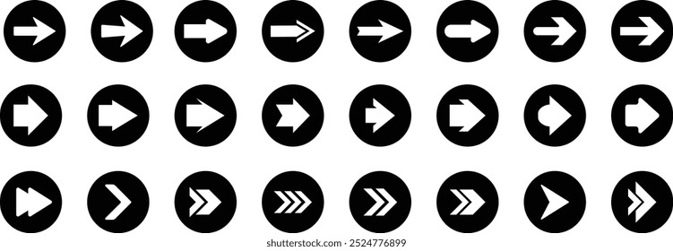 Arrow icon set cursor arrow up down and symbol icons. Black arrows icons. Arrows vector illustration collection.