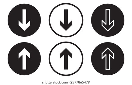 Arrow icon set cursor arrow up down and symbol icons. Modern simple solid arrows collection web design, mobile apps, interface minimal flat, solid line left right top bottom direction path way media