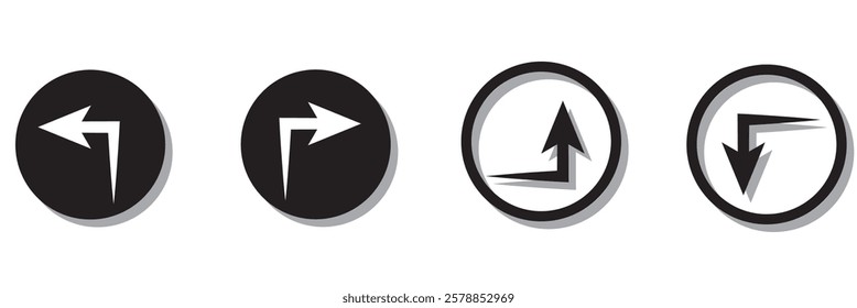 Arrow icon set cursor arrow up down and symbol icons. Modern simple solid arrows collection web design, mobile apps, interface minimal flat, solid line left right top bottom direction path way media
