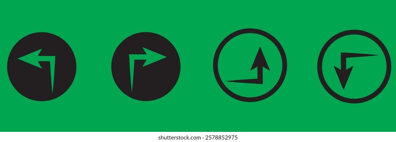 Arrow icon set cursor arrow up down and symbol icons. Modern simple solid arrows collection web design, mobile apps, interface minimal flat, solid line left right top bottom direction path way media
