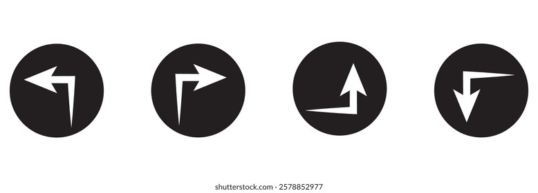 Arrow icon set cursor arrow up down and symbol icons. Modern simple solid arrows collection web design, mobile apps, interface minimal flat, solid line left right top bottom direction path way media
