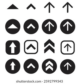 Arrow icon set cursor arrow up down and symbol icons. Modern simple solid arrows collection web design, mobile apps, interface minimal flat, solid line left right top bottom direction path way media