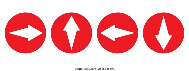 Arrow icon set cursor arrow up down and symbol icons. Modern simple solid arrows collection web design, mobile apps, interface minimal flat, solid line left right top bottom direction path way media 
