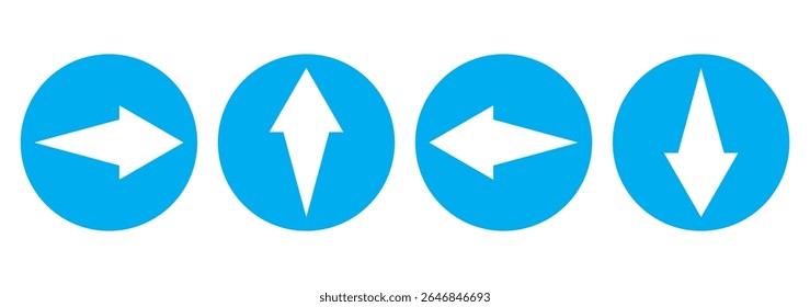 Arrow icon set cursor arrow up down and symbol icons. Modern simple solid arrows collection web design, mobile apps, interface minimal flat, solid line left right top bottom direction path way media 

