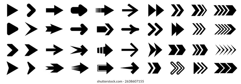 Arrow icon set, arrow cursor mega bundle, black arrows icons, unique arrow signs