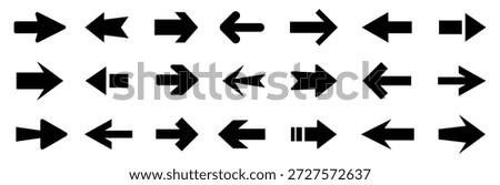 Arrow icon set. Arrow. Cursor. Modern simple arrows. Black vector arrows icons. Collection different arrows sign. Black direction pointer
