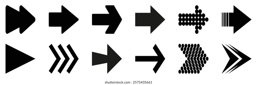 Arrow icon set. Arrow. Cursor. Arrow vector collection. Collection different arrow signs. Black arrows icons. Arrows vector illustration collection. vector eps10
