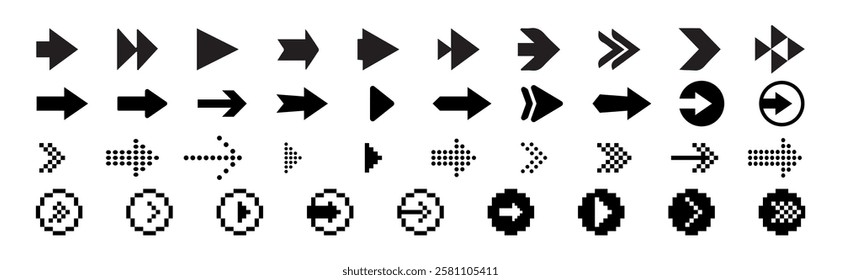 Arrow icon set. Cursor. Arrow vector collection. Collection different arrow signs. Arrows vector illustration.