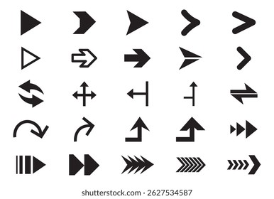 Arrow icon set. Arrow. Cursor. Arrow vector collection. Collection different arrow signs. Black arrows icons. Arrows vector illustration collection.