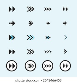 Arrow icon set. Arrow. Cursor. Arrow vector collection. Collection different arrow signs. Black arrows icons. Arrows collection.