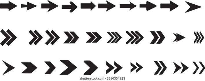 Arrow icon set. Arrow. Cursor.Black arrows icons. Arrow collection.Arrows big black set icons.Modern simple arrows.