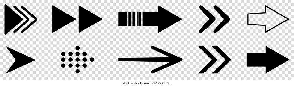 Arrow icon set. Design can use for web and mobile app. Vector illustration isolated on transparent background