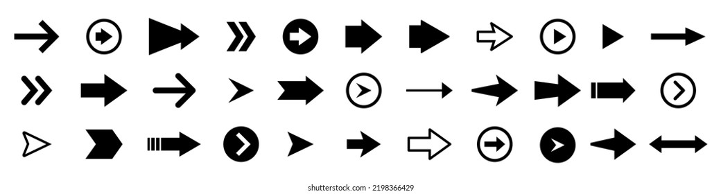 Arrow icon set different arrows