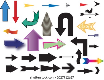 Arrow Icon Set with different shapes