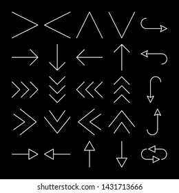 arrow icon set direction with black and white colour 