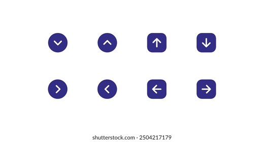 Arrow Icon Set Filled. Arrows set black icons.