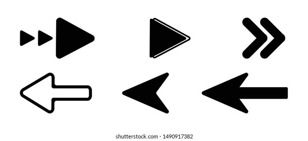 Arrow Icon Set Flat Illustration – Vector