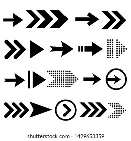 Arrow icon set, great design for any purposes. Line art design.Arrow icon set navigation sign vector. Computer black  icon.