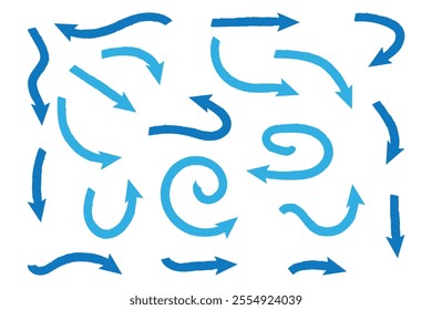 Arrow icon set. Hand drawn arrow mark icons vector