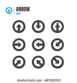 arrow icon set. Illustration Vector . symbol on white background. logo
