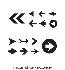 Arrow icon set isolated on white background. Trendy collection of different arrow icons in flat style for web site. Cretive arrow template for app, ui and logo, vector illustration eps 10