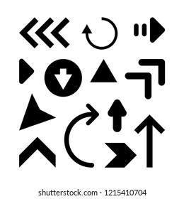 Arrow icon set isolated on white background. Trendy collection of different arrow icons in flat style for web site. Creative arrow template for app, ui and logo. Vector illustration, eps 10