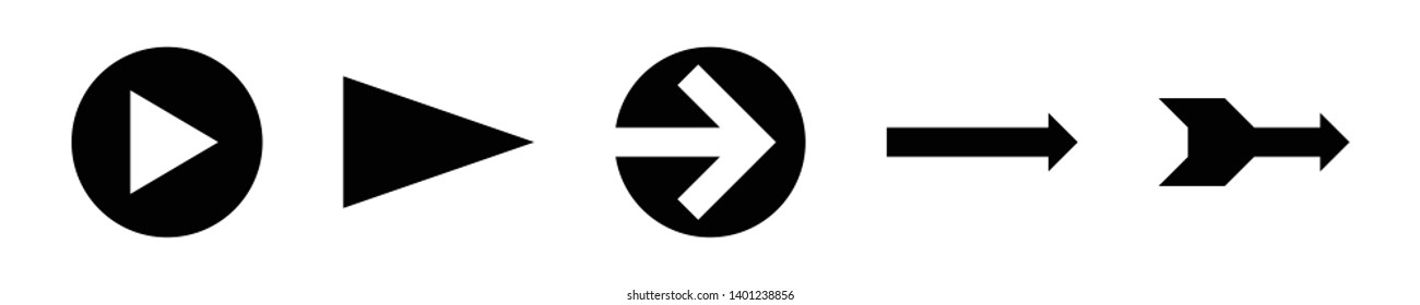 Arrow icon set isolated on gray background. Trendy collection of different arrow icons in flat style for web site. Creative white arrows right and left template for app and ui. Vector illustration