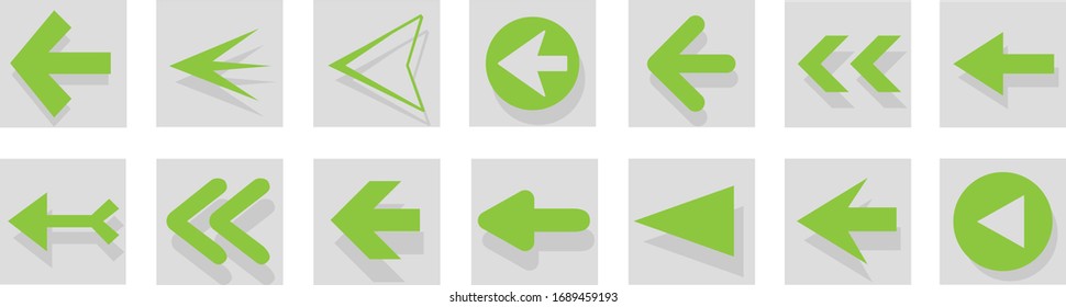 Arrow icon set isolated on white background. Trendy collection of different arrow icons in flat style. Creative arrows template for web site, mobile app, graphic design, ui and logo. Vector symbol