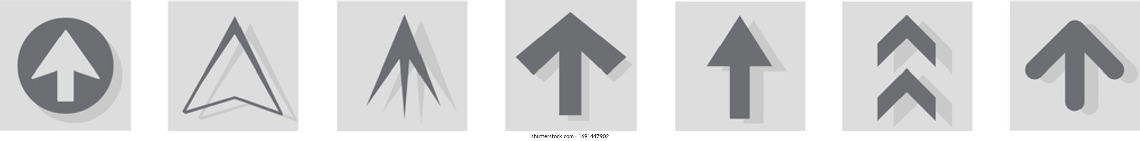 Arrow icon set isolated on white background. Trendy collection of different arrow icons in flat style. Creative arrows template for web site, mobile app, graphic design, ui and logo. Vector symbol