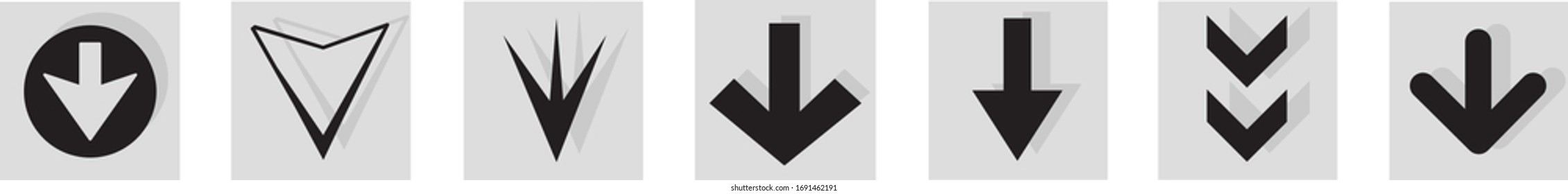 Arrow icon set isolated on white background. Trendy collection of different arrow icons in flat style. Creative arrows template for web site, mobile app, graphic design, ui and logo. Vector symbol