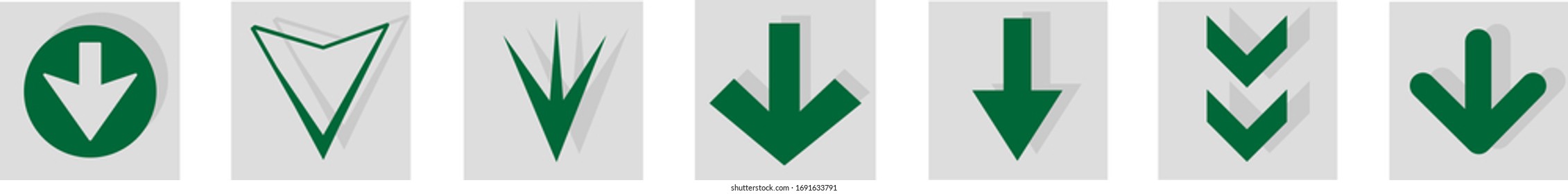 Pfeil-Symbol einzeln auf weißem Hintergrund. Trendy Kollektion von verschiedenen Pfeilsymbolen im flachen Stil. Kreative Pfeile Vorlage für Website, mobile App, Grafikdesign, i und Logo. Vektorillustration-Symbol