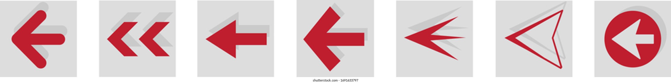 Arrow icon set isolated on white background. Trendy collection of different arrow icons in flat style. Creative arrows template for web site, mobile app, graphic design, ui and logo. Vector symbol