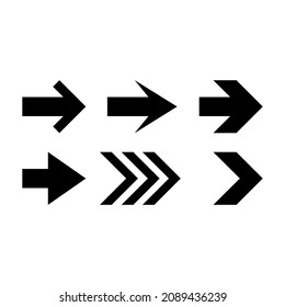 Arrow icon set isolated on white background. Vector illustration