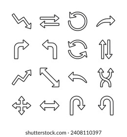 Arrow icon set isolated on white