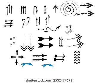Arrow icon set isolated on white background