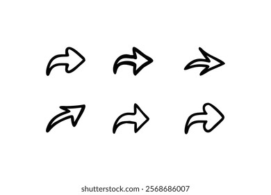 Arrow icon set isolated on white background. arrow icon set vector illustration. Arrow And Cursor symbol on a white background