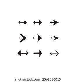 Arrow icon set isolated on white background. arrow icon set vector illustration. Arrow And Cursor symbol on a white background