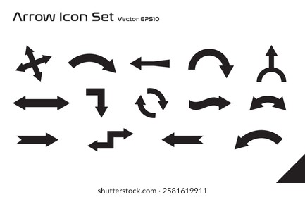 Arrow icon set isolated on white background, Vector, EPS10