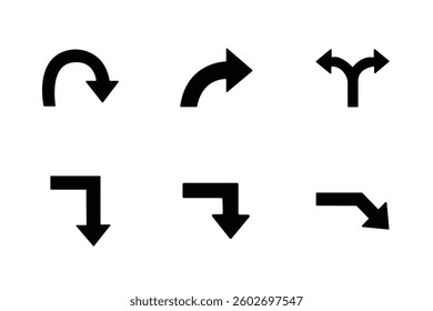 Arrow icon set isolated on white background