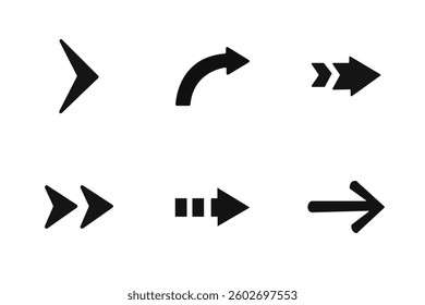 Arrow icon set isolated on white background