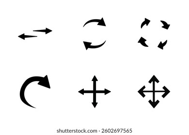 Arrow icon set isolated on white background