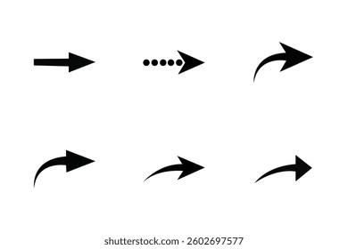 Arrow icon set isolated on white background