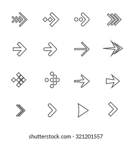 Arrow Icon Set Isolated on White Background. Vector illustration