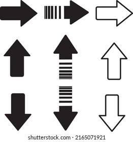 Conjunto de iconos de flecha, aislado con fondo blanco, adecuado para todas sus necesidades de medios