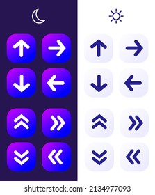 Arrow Icon Set Kit with Gradient Purple Blue for User Interface Mobile Web App or Business Presentation Graphic Element to Show Direction