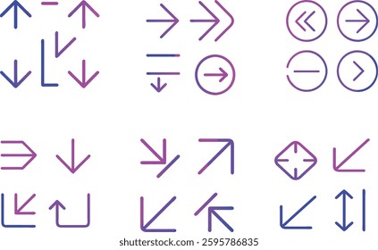 ARROW ICON SET, LEFT RIGHT, UP DOWN ARROW ICON.