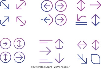 ARROW ICON SET, LEFT RIGHT, UP DOWN ARROW ICON.